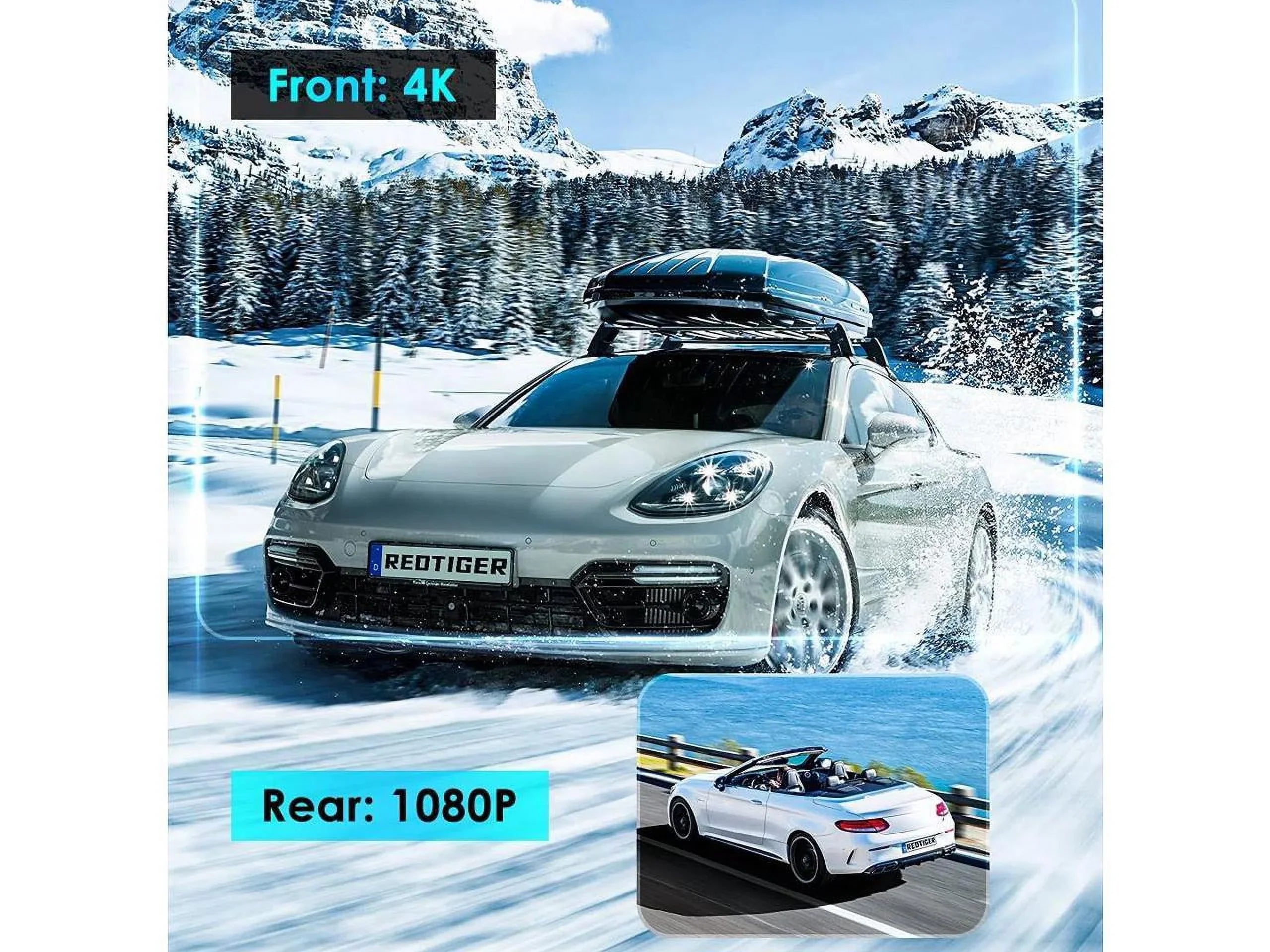 4K Mirror Dash Cam Backup Camera,12" IPS Full Touch Display Rearview Mirror for Cars with Sensor,Night Vision,GPS Tracking, Parking Assistance/Monitor