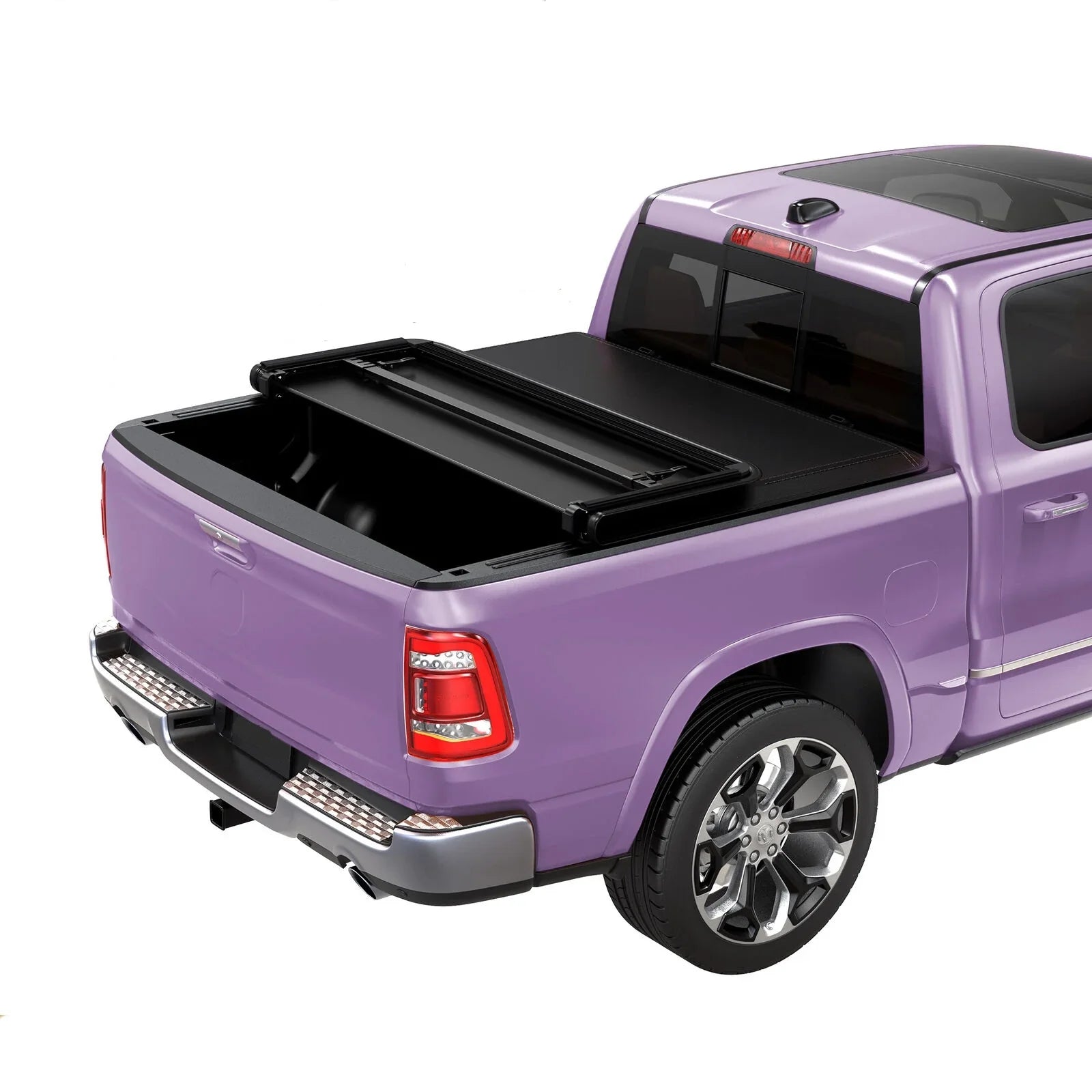 Ledkingdomus 5 Feet Soft Tri-fold Truck Bed Tonneau Cover for 2020-2023 Jeep Gladiator JT on Top