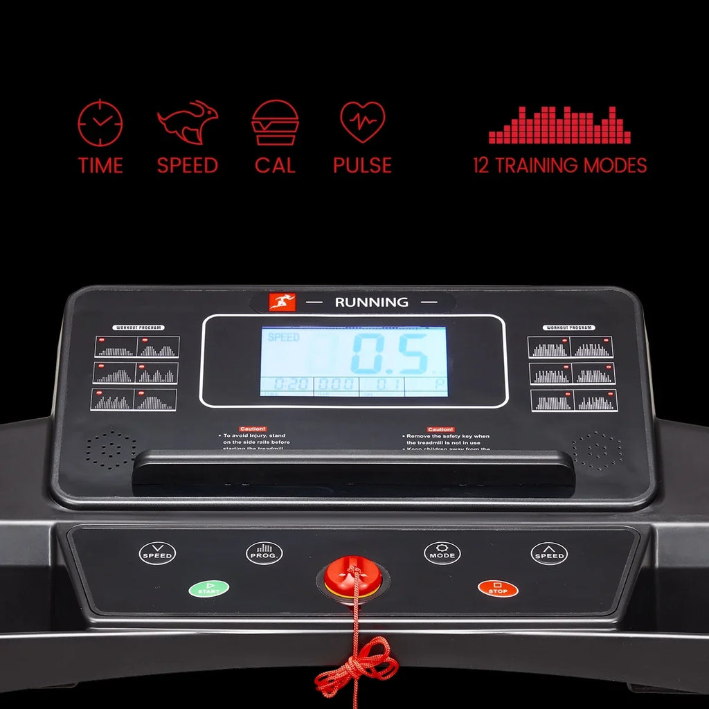 Max 2.5HP Folding Treadmill - Foldable Home Fitness Equipment with LCD for Walking & Running - Cardio Exercise Machine - 12 Training Mode - Bluetooth Connectivity