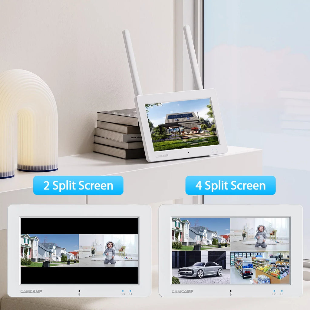 Toguard SC27 2K/3MP CCTV Security Camera System Outdoor with 7" Monitor Bullet Surveillance Camera WiFi Wireless Connector