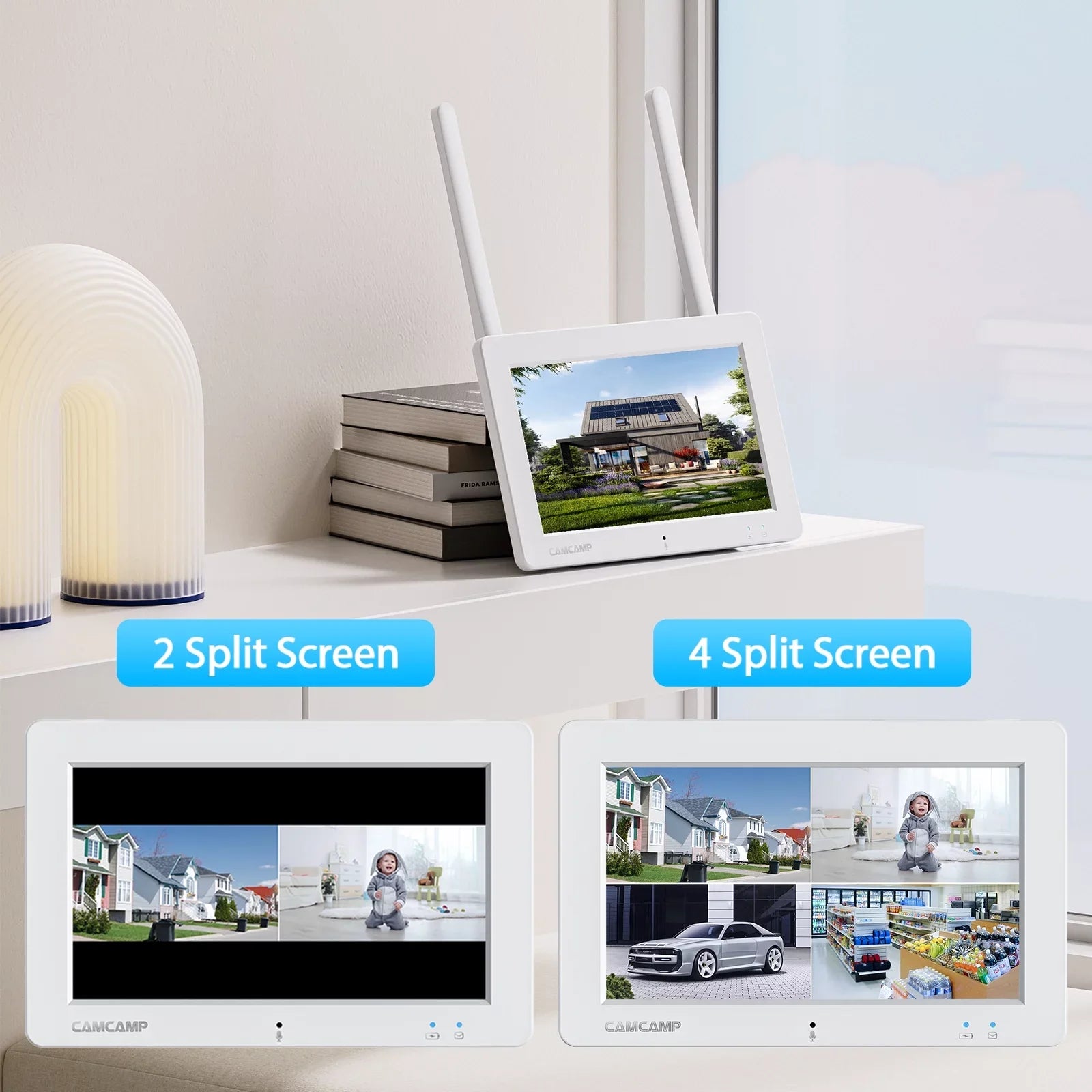 Toguard SC27 2K/3MP CCTV Security Camera System Outdoor with 7" Monitor Bullet Surveillance Camera WiFi Wireless Connector