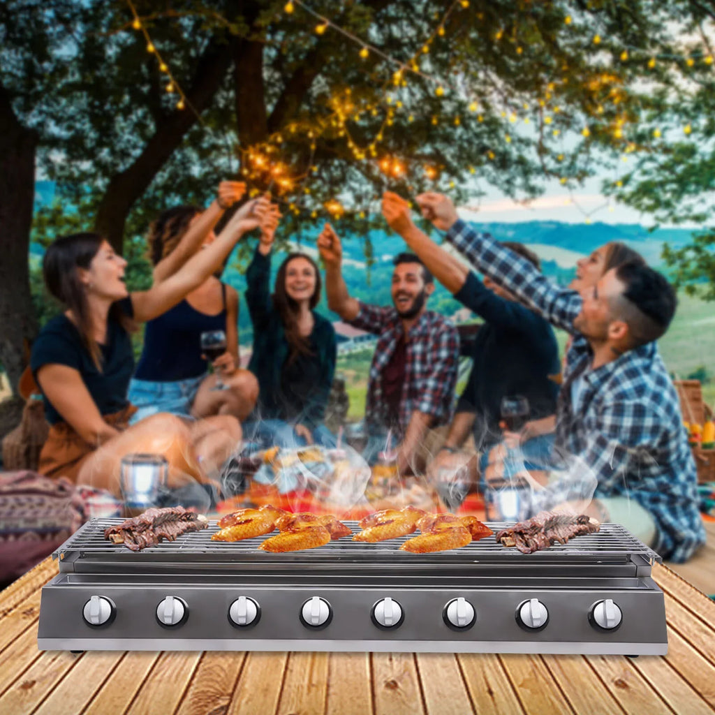 YIYIBYUS BBQ Grill Gas Barbecue Grill for Home Patio Garden Party Picnic, Stainless Steel