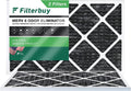 Filterbuy 12x24x1 MERV 8 Odor Eliminator Pleated HVAC AC Furnace Air Filters with Activated Carbon (2-Pack)