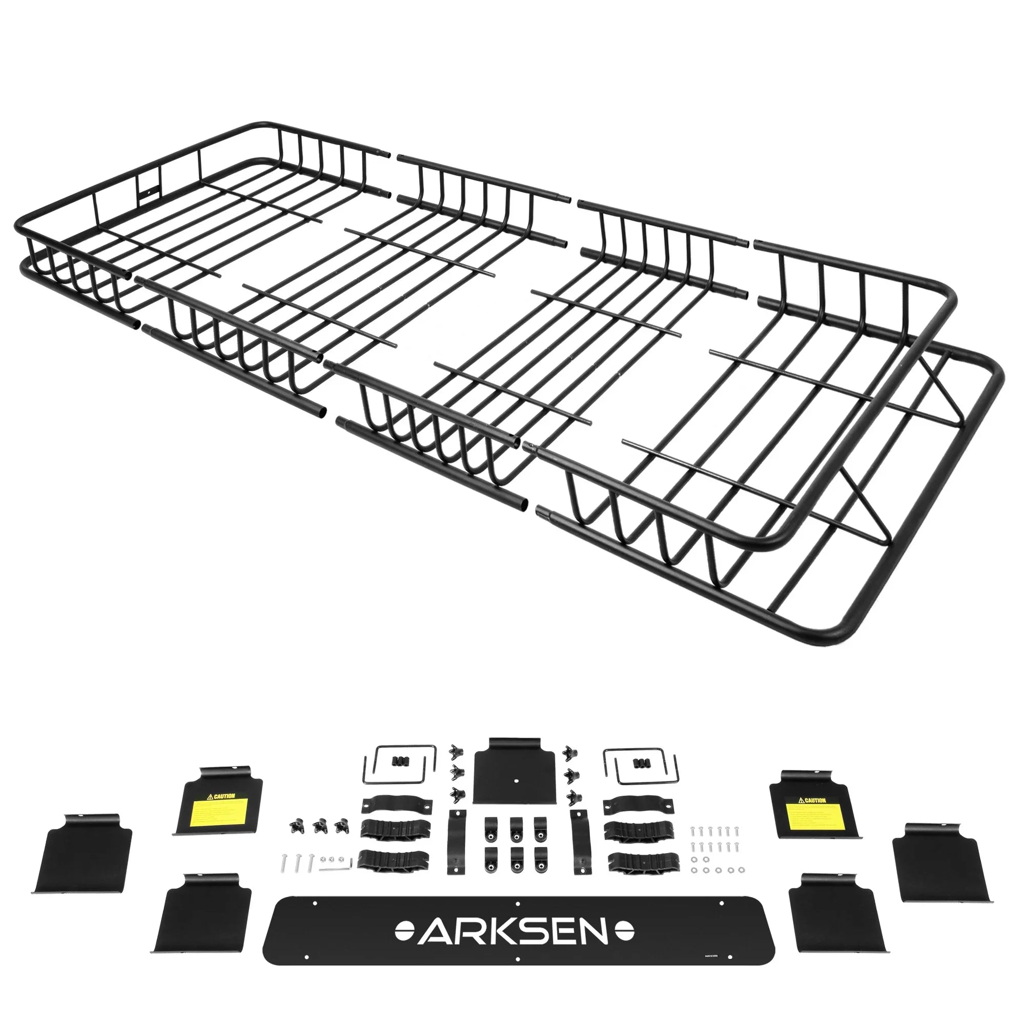 ARKSEN 84"x 39"x 6" Universal Roof Rack Cargo Extension Car Top Luggage Holder Carrier Basket SUV Camping, Black