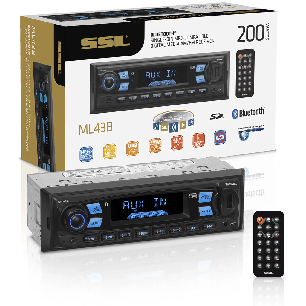 Sound Storm Laboratories ML43B Car Stereo, No CD, Bluetooth, USB, SD, AM/FM