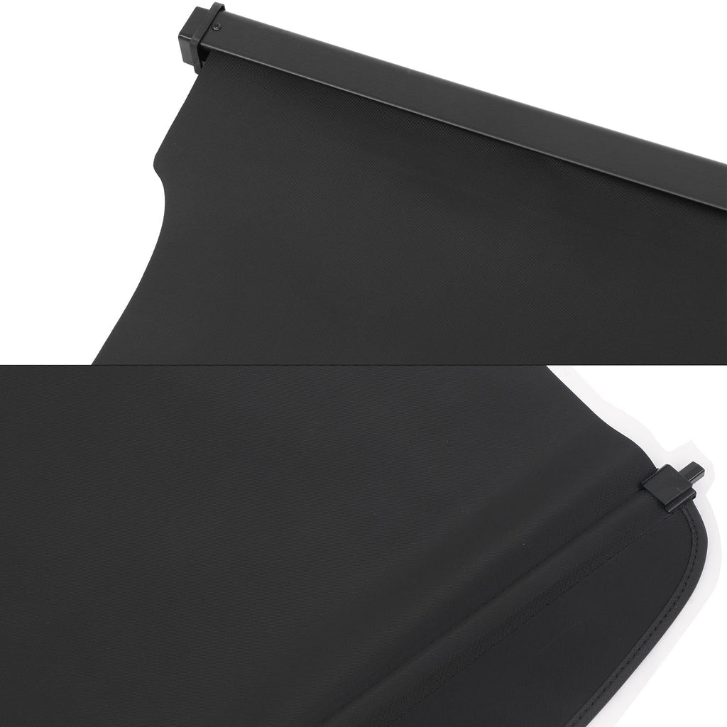 Ikon Motorsports Retractable Rear Trunk Security Cargo Cover Tonneau Luggage Shade Added on Bodykit Replacement Compatible With 2020-2024 Ford Escape Black Canvas