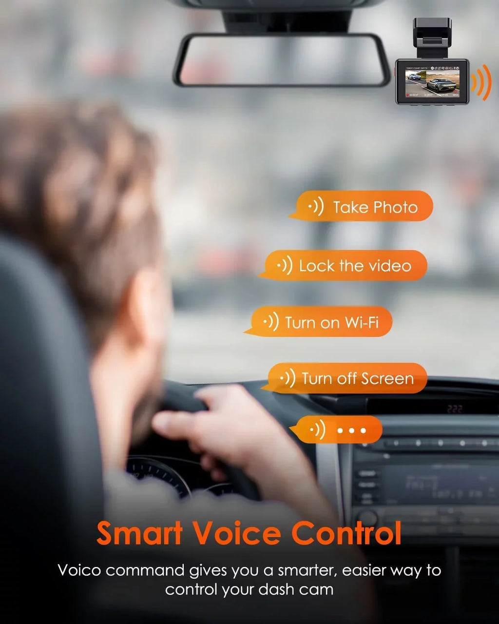 Vantrue E2 Dual 2.5K Front and Rear Dash Cam with 5G WiFi, GPS & Voice Control, 1944P+1944P Car Camera, 24hrs Buffered Parking Mode, Enhanced Night Vision, Motion Detection, Capacitor, Support 512GB