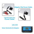 Nebublu 18V 25W Monocrystalline Solar Panel Kit with 12/24V 100A PWM Solar Controller, Dual USB Cellphone Recharger, Liquid Charging Plate for RV Marine