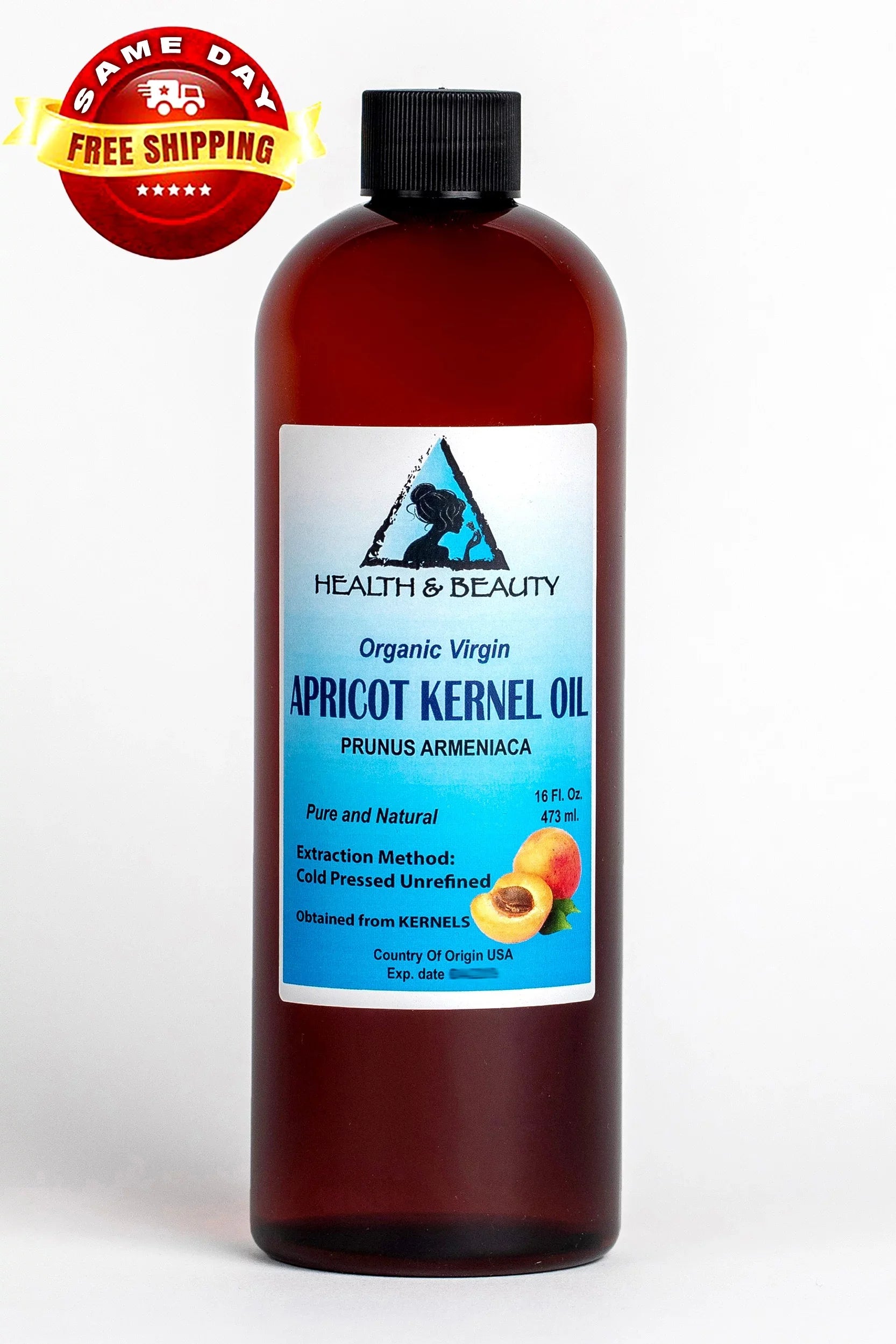 Apricot Kernel Oil Unrefined Organic Virgin Cold Pressed Raw Natural Pure 48 oz