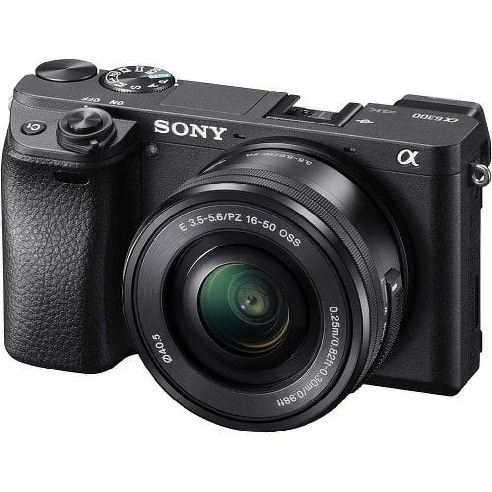 Alpha a6300 Mirrorless Camera W/ 16-50mm Lens Black ILCE6300L/B W/ Soft Bag, Zhiyun-Tech WEEBILL Stabilizer, 2x Extra Batteries, Rode Mic, 2x 64GB Cards, 4K Monitor , Plus Essential Accessories