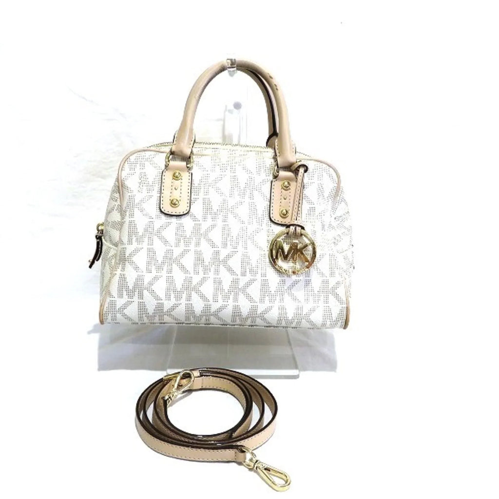 Pre-Owned Michael Kors MK Signature Small Satchel 2WAY Bag Shoulder Boston Women (Good)