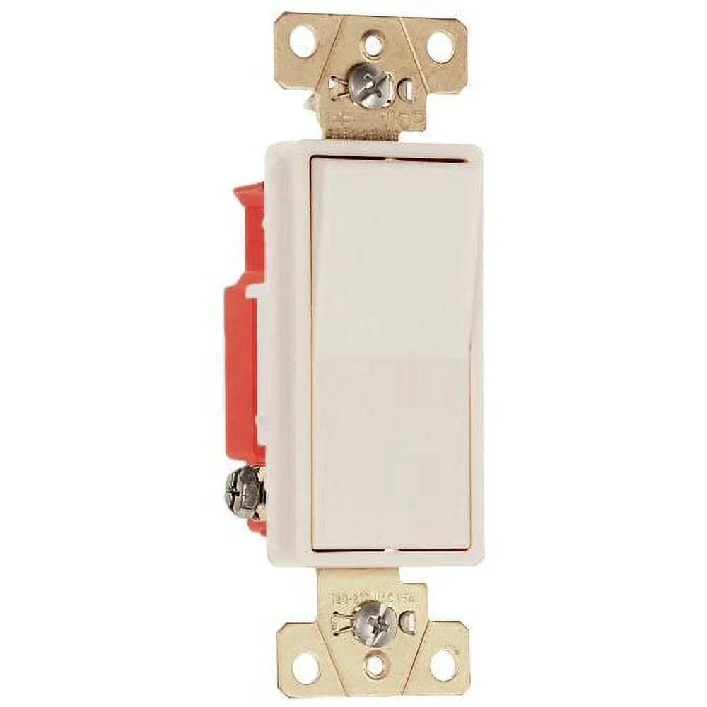 Legrand 2621LACC8 Back & Side Wire 1-Pole Decorator Switch, Light Almond, 20A, Each