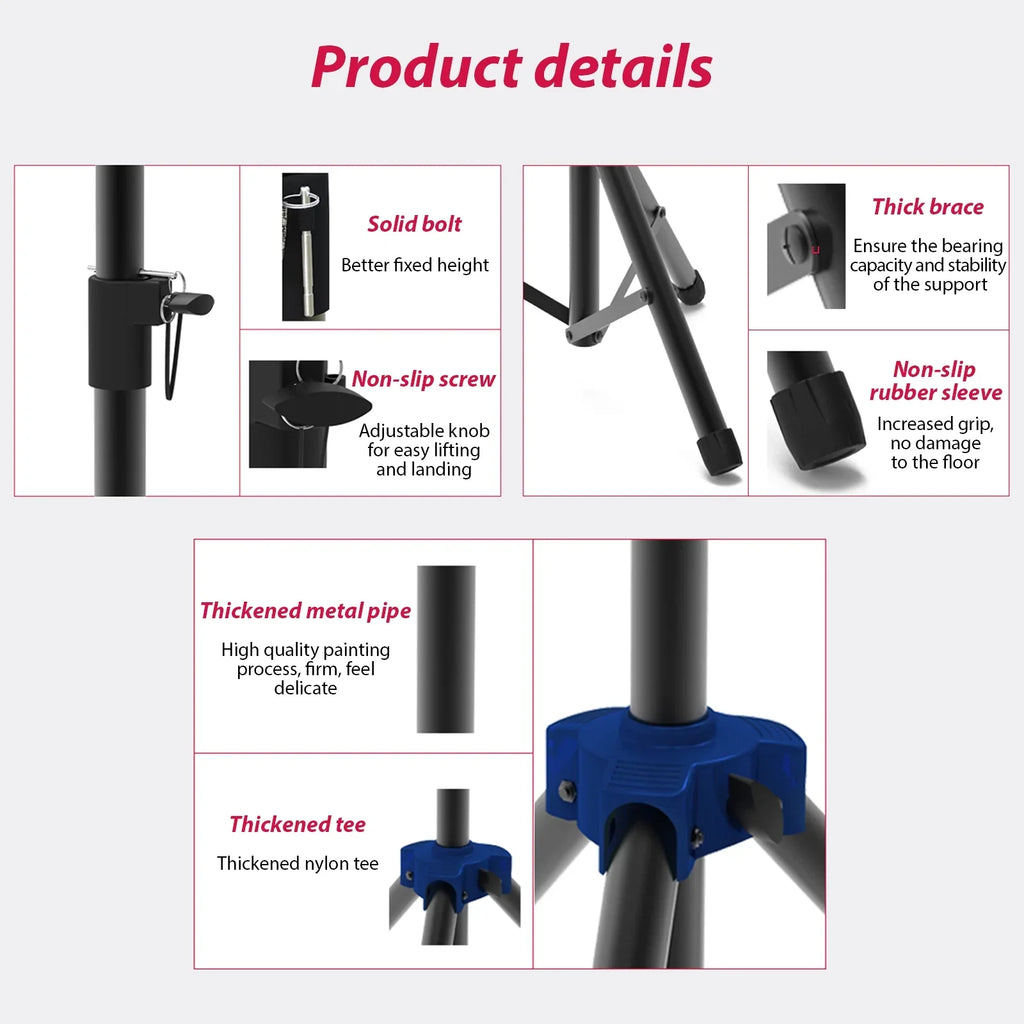 Bisofice Speaker Stand for Studio Speaker, Adjustable Height Tripod Stand with Non slip Base, Heavy Duty Bracket for Surround Sound Efficiency