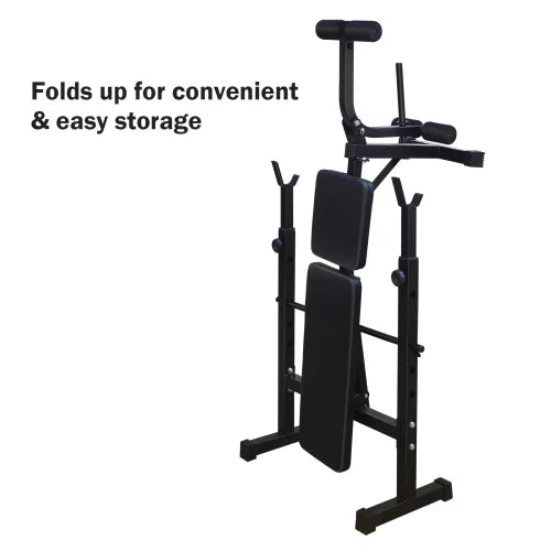 Exercise Weight Bench, Fitness Bench Press Set with Squat Rack and Bench for Home Gym Full-Body Workout Training