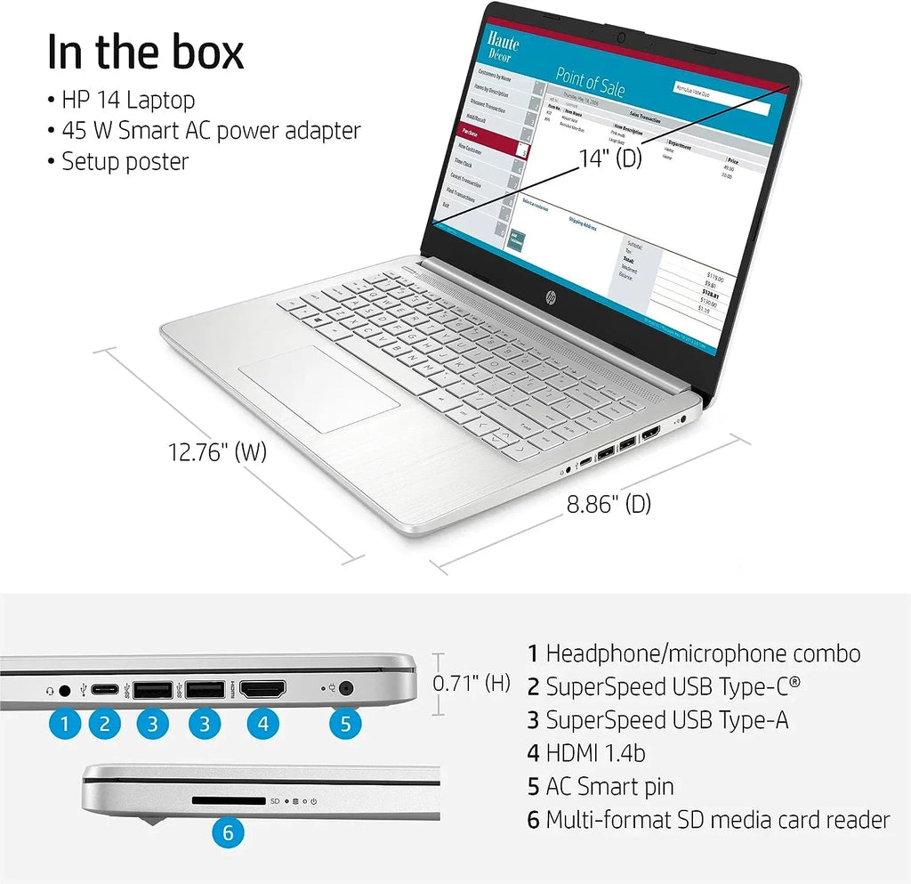 14" HD Notebook Computer, Quad-Core i5-1135G7 up to 4.2GHz (Beat i7-1065G7), 16GB RAM, 512GB PCIe SSD, Iris Xe Graphic, HDMI, USB, Wi-Fi, Webcam, Silver, Windows 11 Home