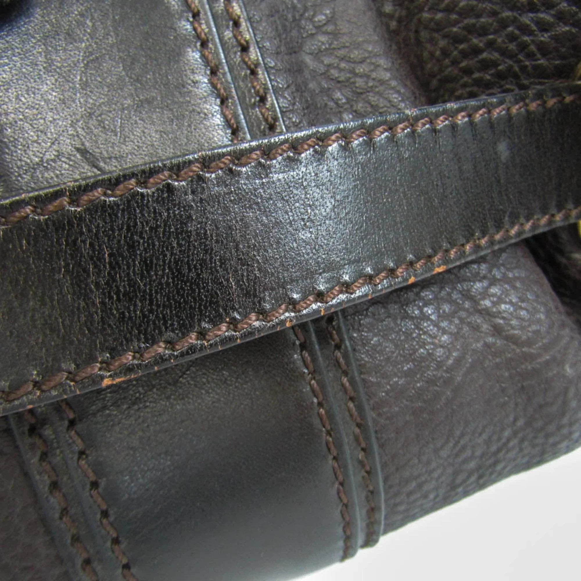 Pre-Owned Burberry 3801199 Women's Leather Handbag,Shoulder Bag Dark Brown (Good)