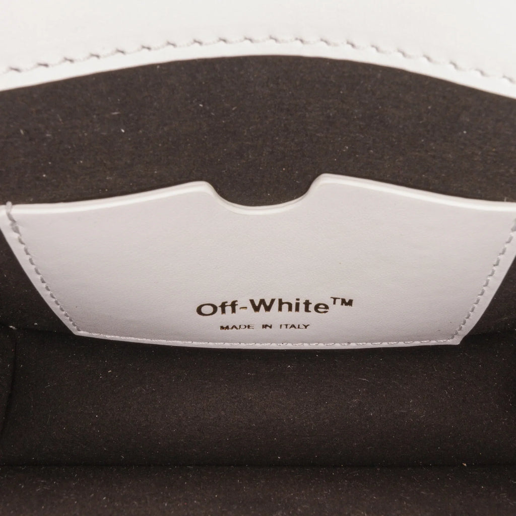 Pre-Owned Authenticated Off-White Baby Binder Clip Crossbody Bag Calf Leather White Unisex (Good)