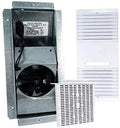 Ductless Exhaust Fan Grille Louver, Motor Metal Mount Housing (A-Pack) and Unscented Filter Cartridge - White -Complete Set
