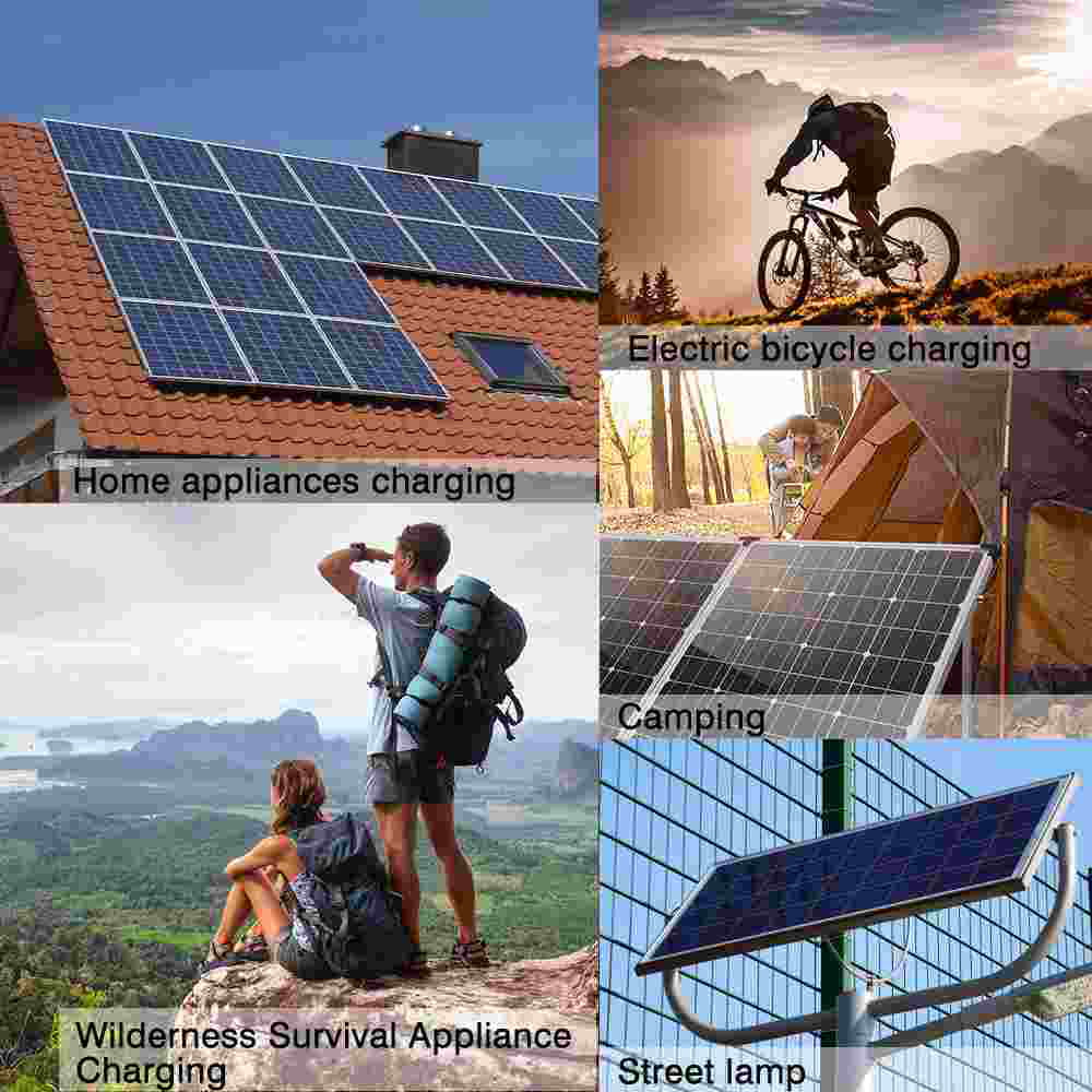 MDHAND outdoor 200W solar panel kit with solar charge controller car charger home camping emergency light source