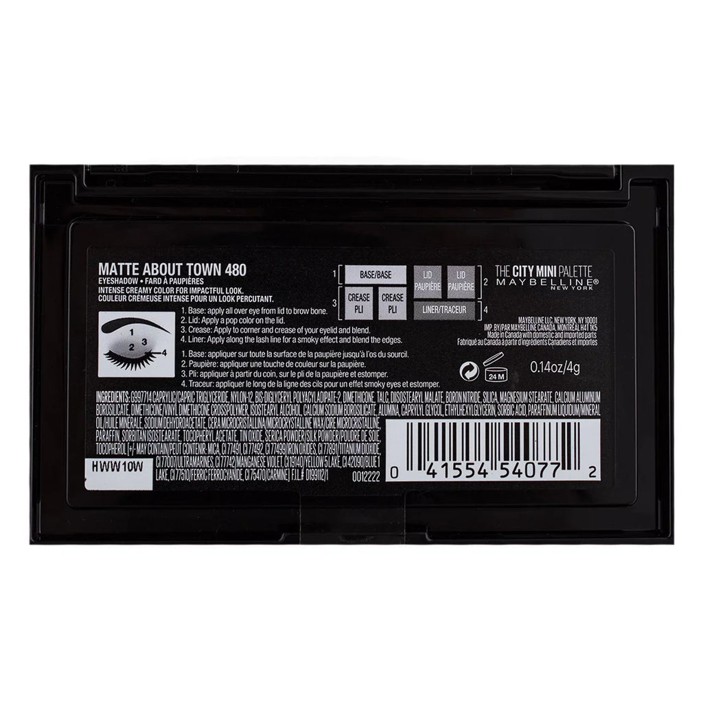 Maybelline The City Mini Eyeshadow Palette Makeup, Matte About Town, 0.14 oz (Pack of 2)