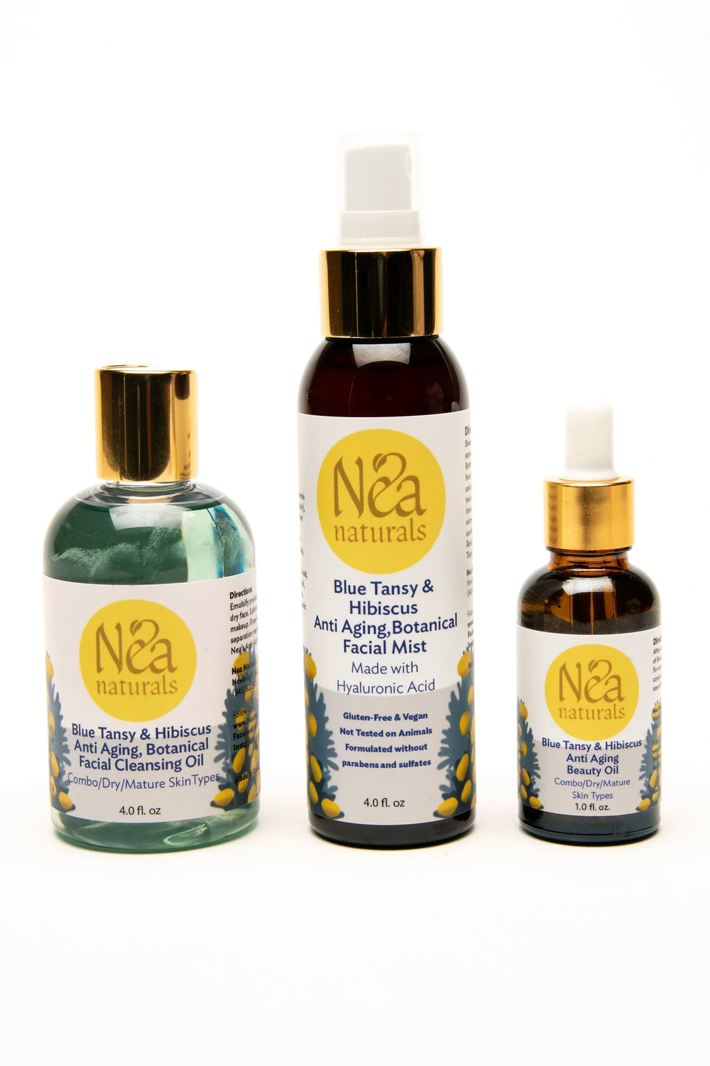 Nea Naturals Blue Tansy Cleansing Oil, Blue Tansy Mist & Blue Tansy Beauty Oil - 3 Piece Set
