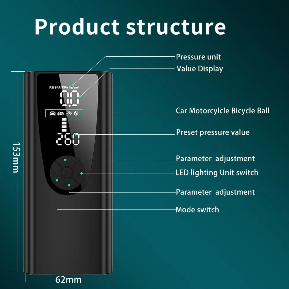 Dcenta Electric Inflator Pump 8000mAh Portable and Reliable for Various Inflatable Needs, Perfect for On Go Use