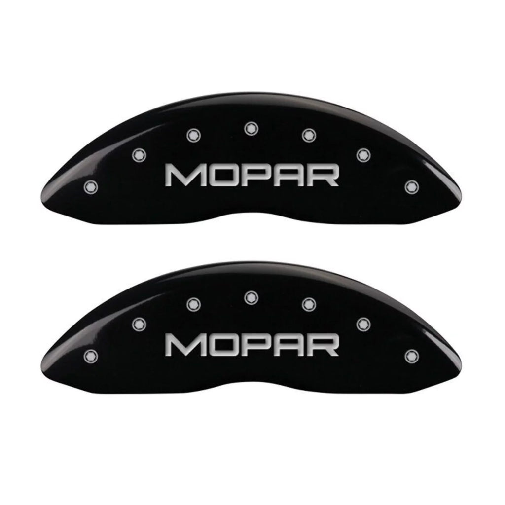 MGP 4 Caliper Covers Engraved Front & Rear MOPAR Black finish silver ch Fits select: 2013 CHRYSLER 300, 2012 CHRYSLER 300C LIMITED