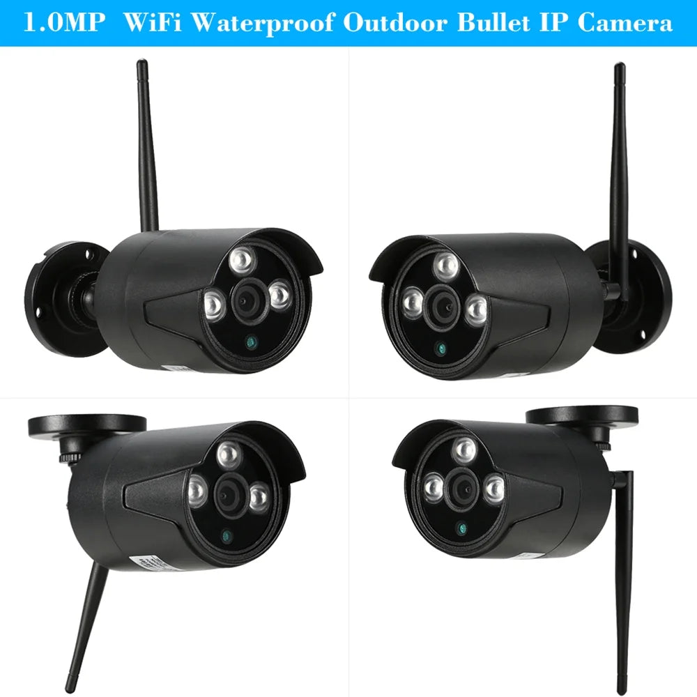 Apexeon Webcam,Wireless WiFi 4CH 1080P Support P2P 1.0MP Wireless 1080P WiFi 1080P WiFi Liquid Outdoor IP Camera P2P IR-CUT Vision Motion CCTV NVR Kit 4pcs WiFi Liquid Florbela