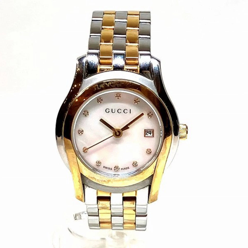 Pre-Owned GUCCI 5500L Quartz 11P Diamond Watch Ladies (Fair)