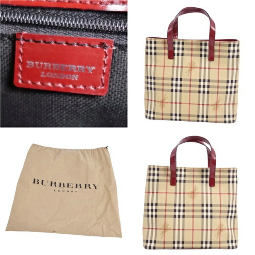 Pre-Owned Burberry London BURBERRY LONDON Handbag Tote Bag Check Pattern Ladies Brown (Good)