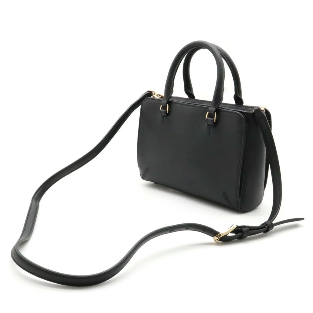 Pre-Owned TORY BURCH Tory Burch Handbag Shoulder Bag Leather Black (Like New)