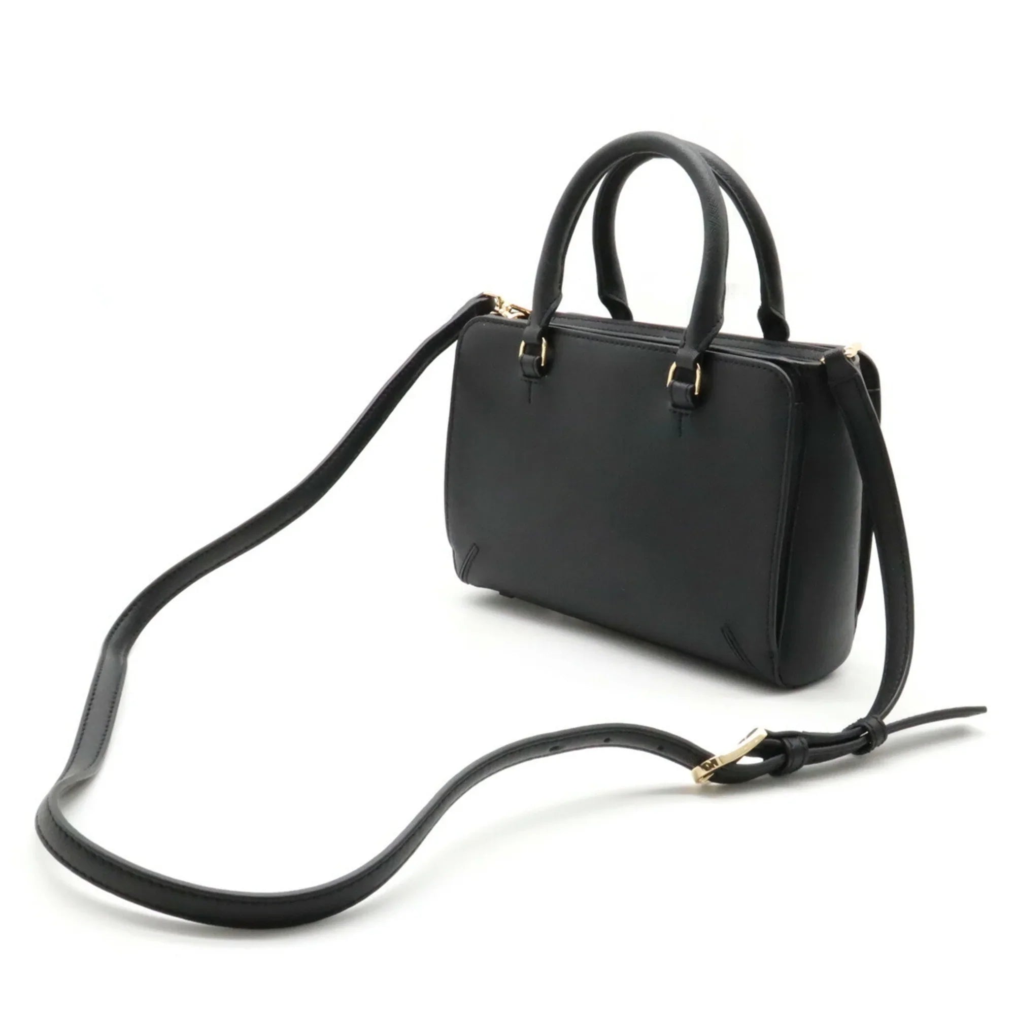 Pre-Owned TORY BURCH Tory Burch Handbag Shoulder Bag Leather Black (Like New)