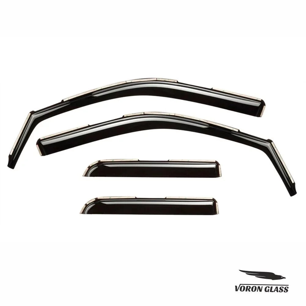 Voron Glass in-Channel Extra Tough Rain Guards for Trucks Dodge Ram 1500 2009-2018 Quad Cab, Window Deflectors, Vent Window Visors, 4 Pieces - 230099