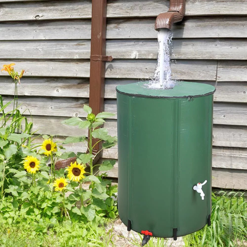 UBesGoo 100 Gallon Collapsible Rain Barrel, Portable Fluid Storage Tank, Liquid Collection System Downspout