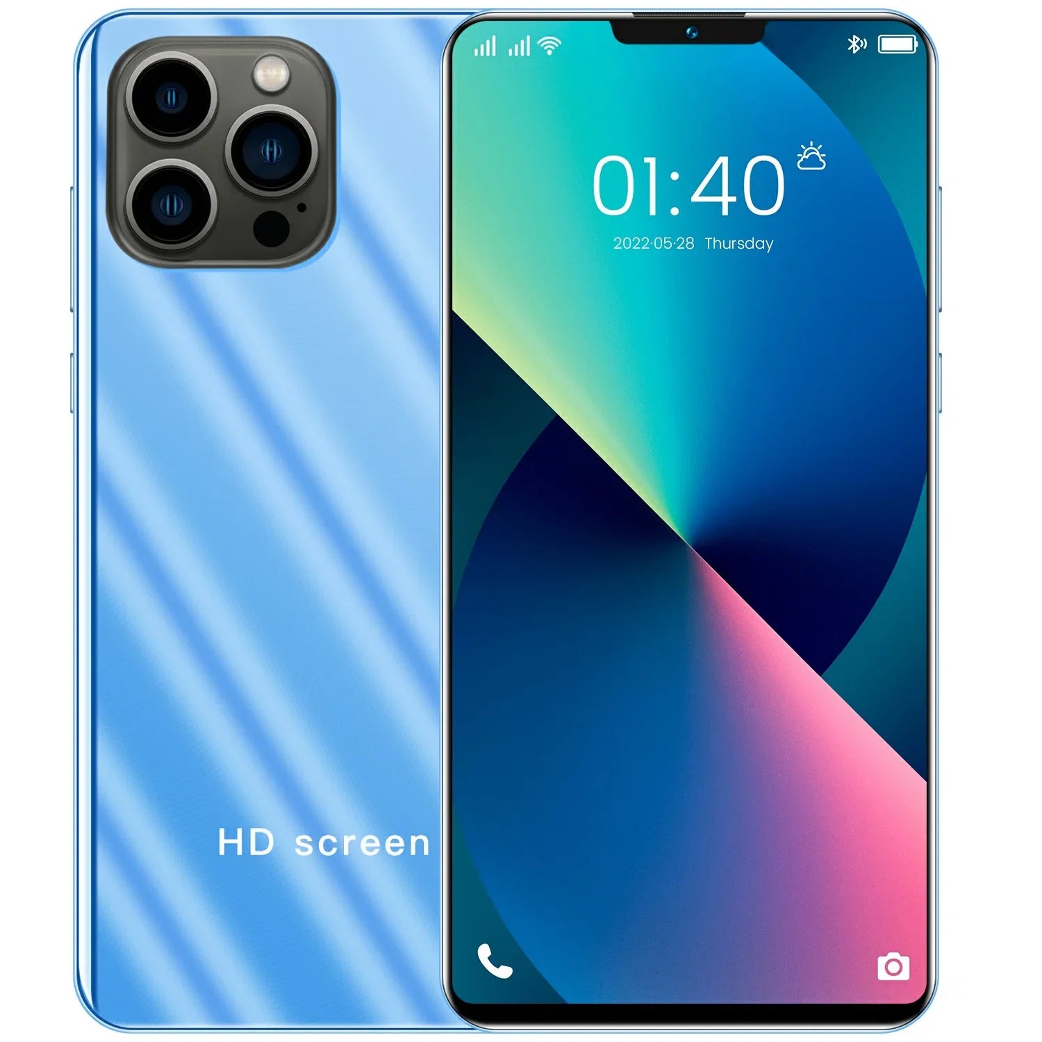 6.1-inch HD+ Ram1Gb+Rom4Gb IP13 Pro Max dual SIM 3G smartphone 2800mAh face unlock Android phone Blue