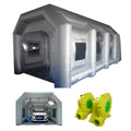 INTBUYING Inflatable Spray Painting Booth Car Paint Portable Cabin with 2 Blowers Tent External 19.6*9.8*8.2ft