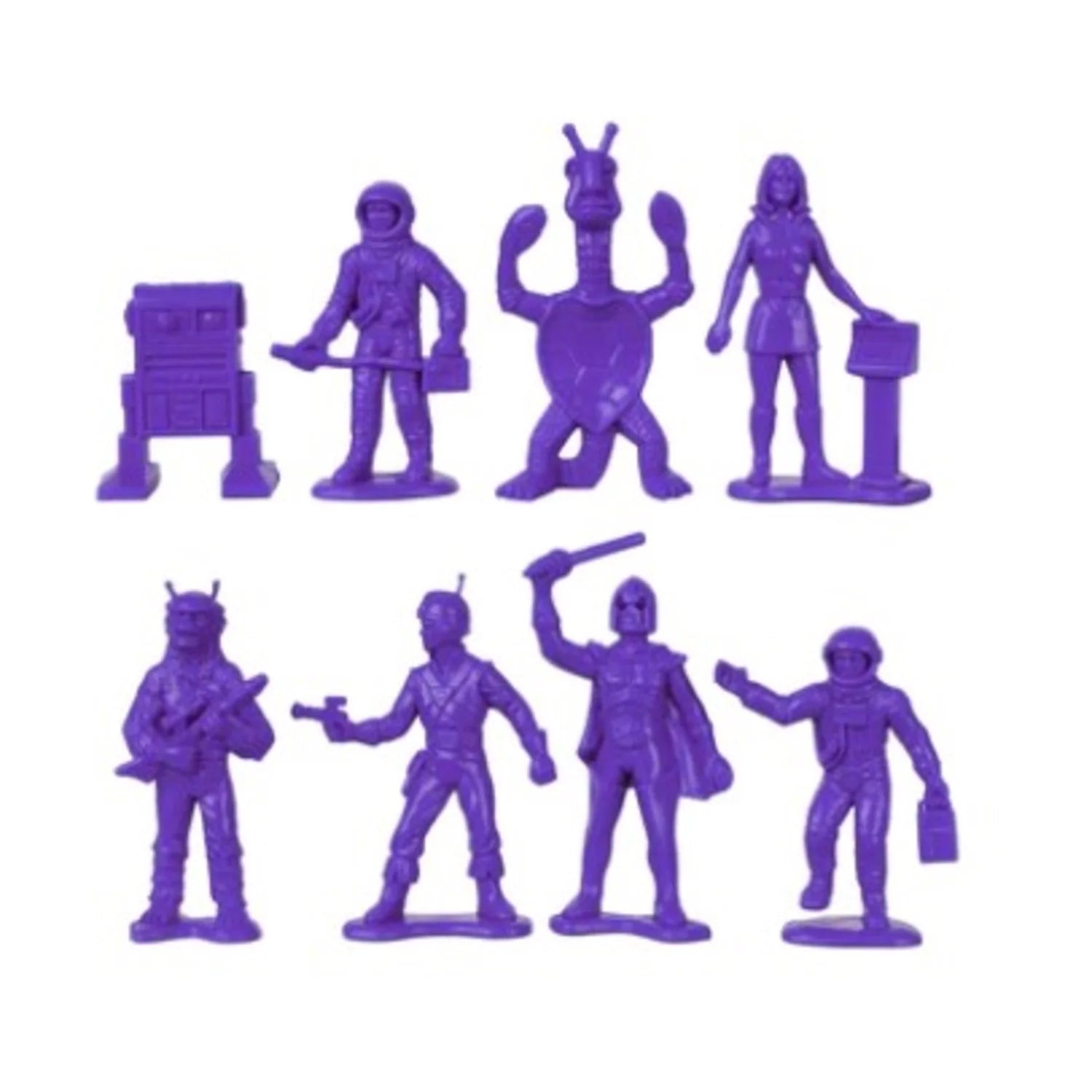 TimMee Galaxy Laser Team SPACE Figures - Purple vs Orange 50pc Set - Made in USA