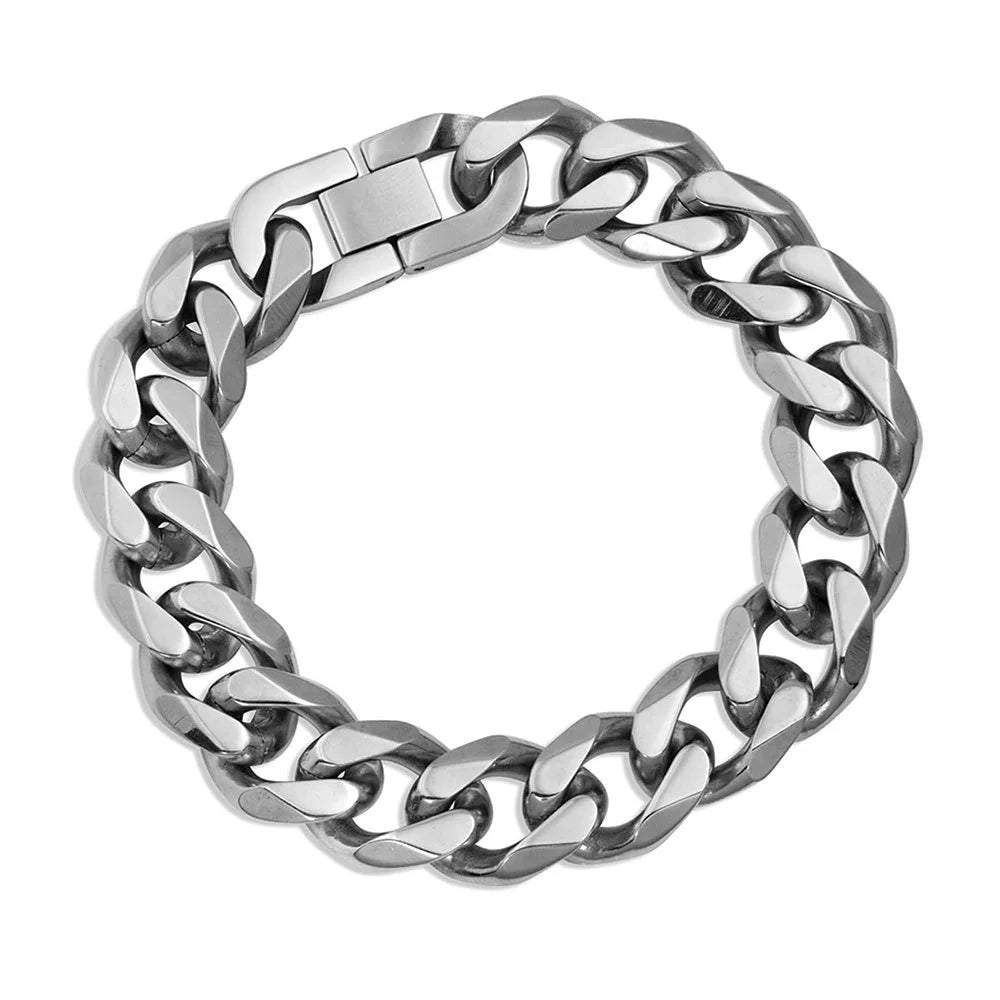 Montana Silversmiths Mens Cuban Link Chain Bracelet N/A Grey