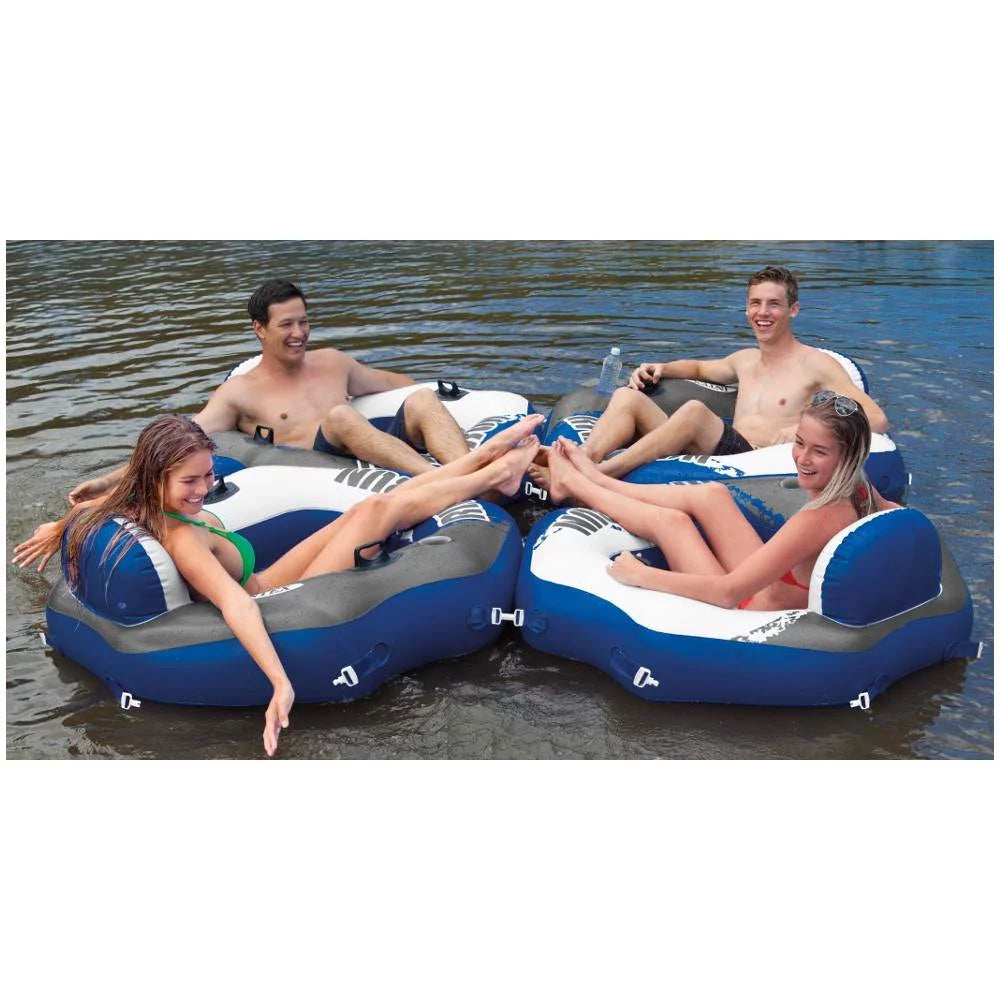 Intex River Run Connect Lounge Inflatable Floating Liquid Tube (6 Pack) & Cooler