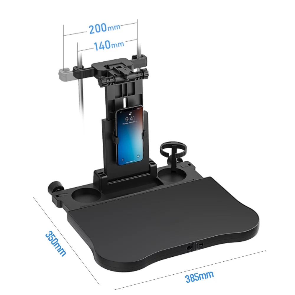 Tomshoo Convenient Car Seat Travel Table, Adjustable Multifunctional Car Back Seat Tray Black