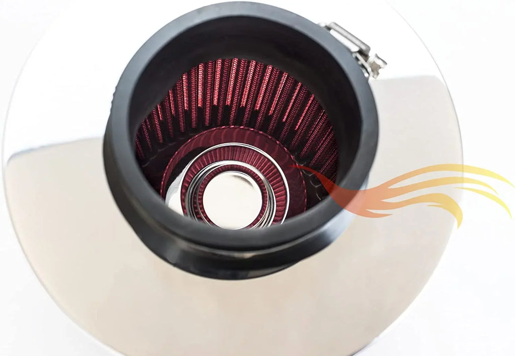 Rtunes Racing Short Ram Air Intake Kit + Filter Combo RED Compatible For 02-07 Mitsubishi Lancer 2.0L