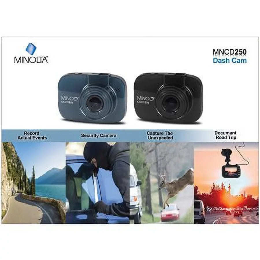 MNCD250 Full HD 12MP 2.2" LCD Display Dash Cam, Black