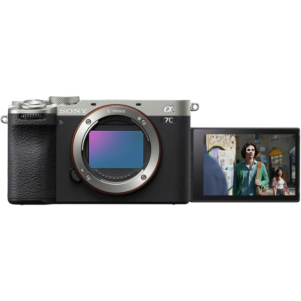 a7C II Full Frame Mirrorless Interchangeable Lens Camera Body Silver ILCE-7CM2/S Bundle with Deco Gear Photography Bag Case + Extra Battery + Dual Charger + Tripod + Software Kit & Accessories