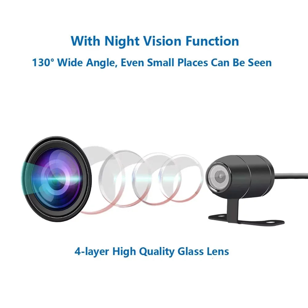 VSYSTO HD 1080P No Monitor Motorcycle Dash Cam, WiFi Night Vision 130° Wide Angle Front & Rear Camera 2 Channels Video Driving Recorder, Loop Recording, G-sensor