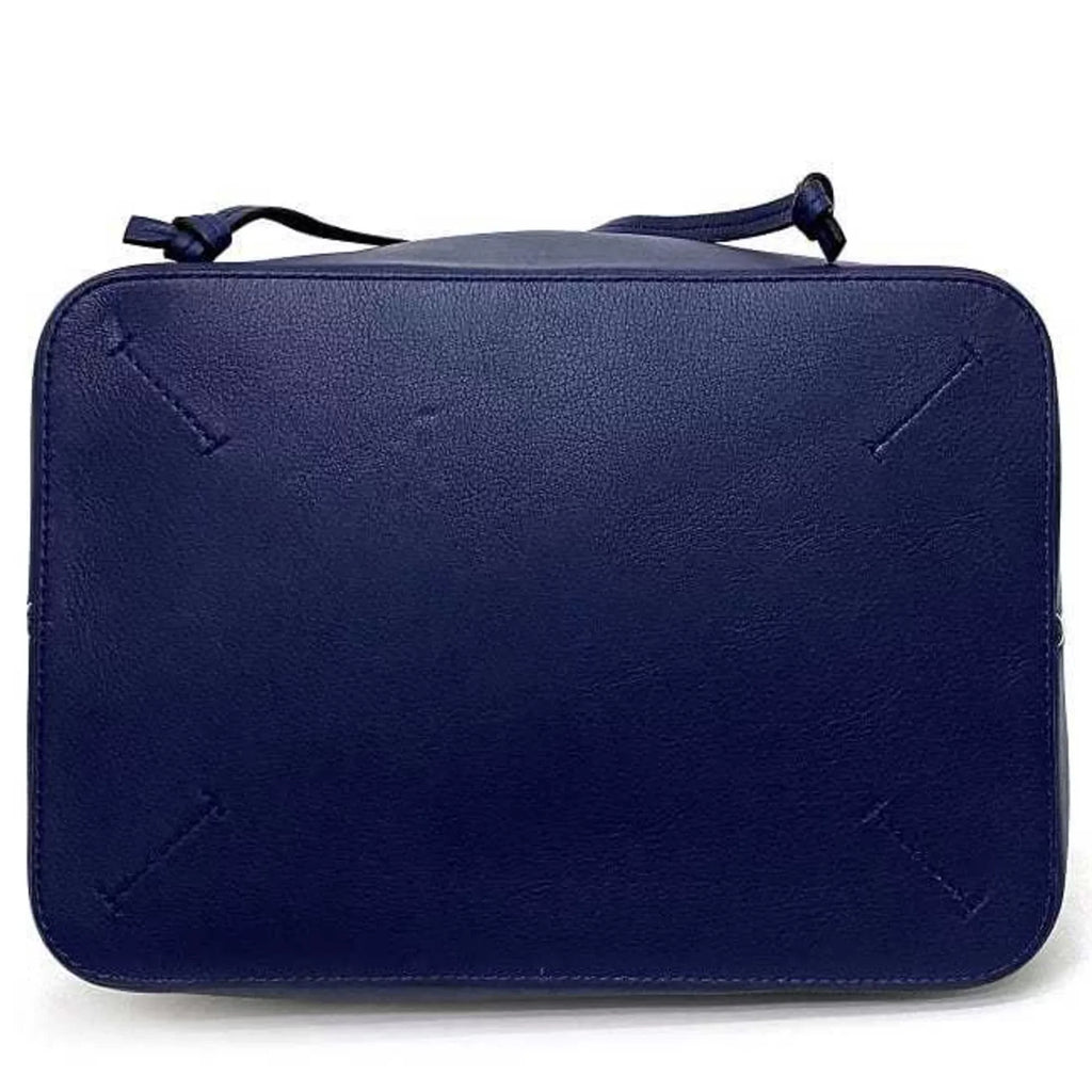 Pre-Owned Loewe Midnight Shoulder Bag Navy Black Orange Bordeaux 327.35.R99 Canvas Calf Leather Ladies (Good)