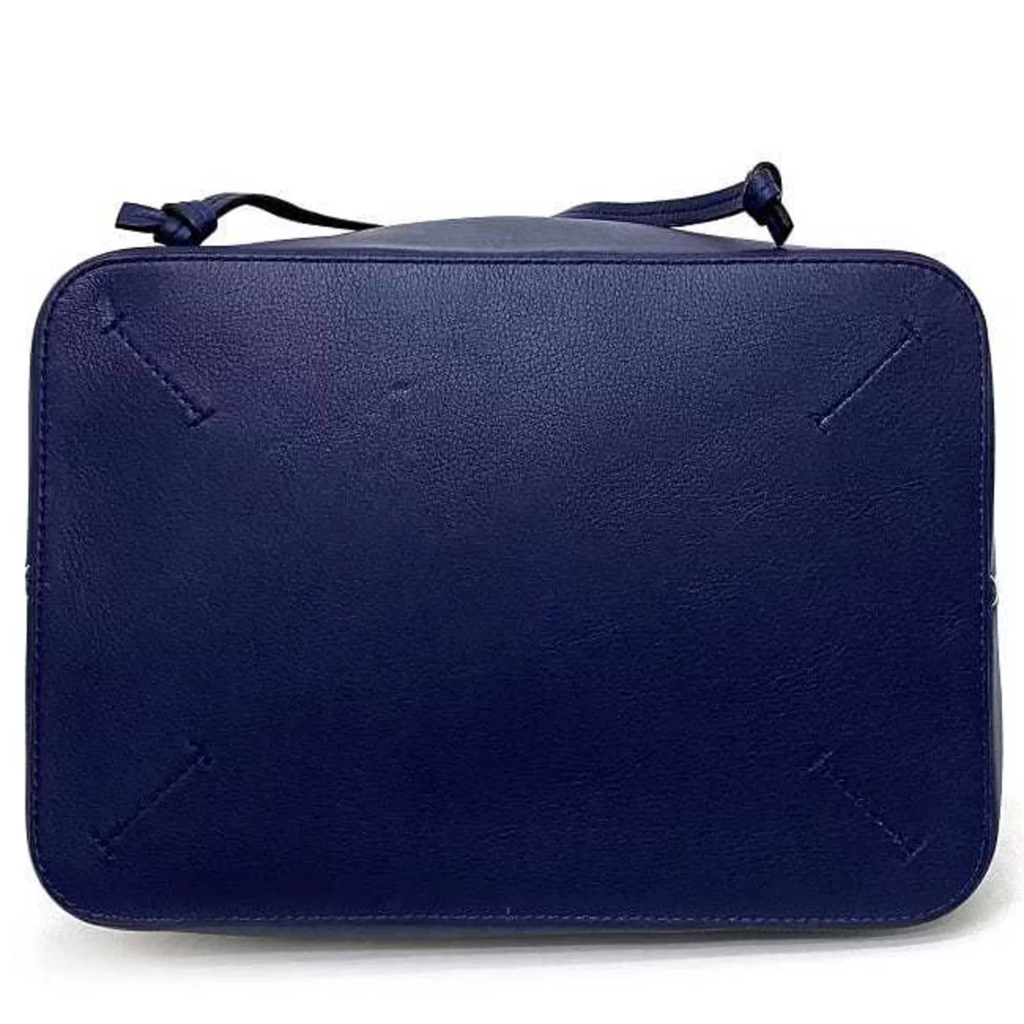 Pre-Owned Loewe Midnight Shoulder Bag Navy Black Orange Bordeaux 327.35.R99 Canvas Calf Leather Ladies (Good)