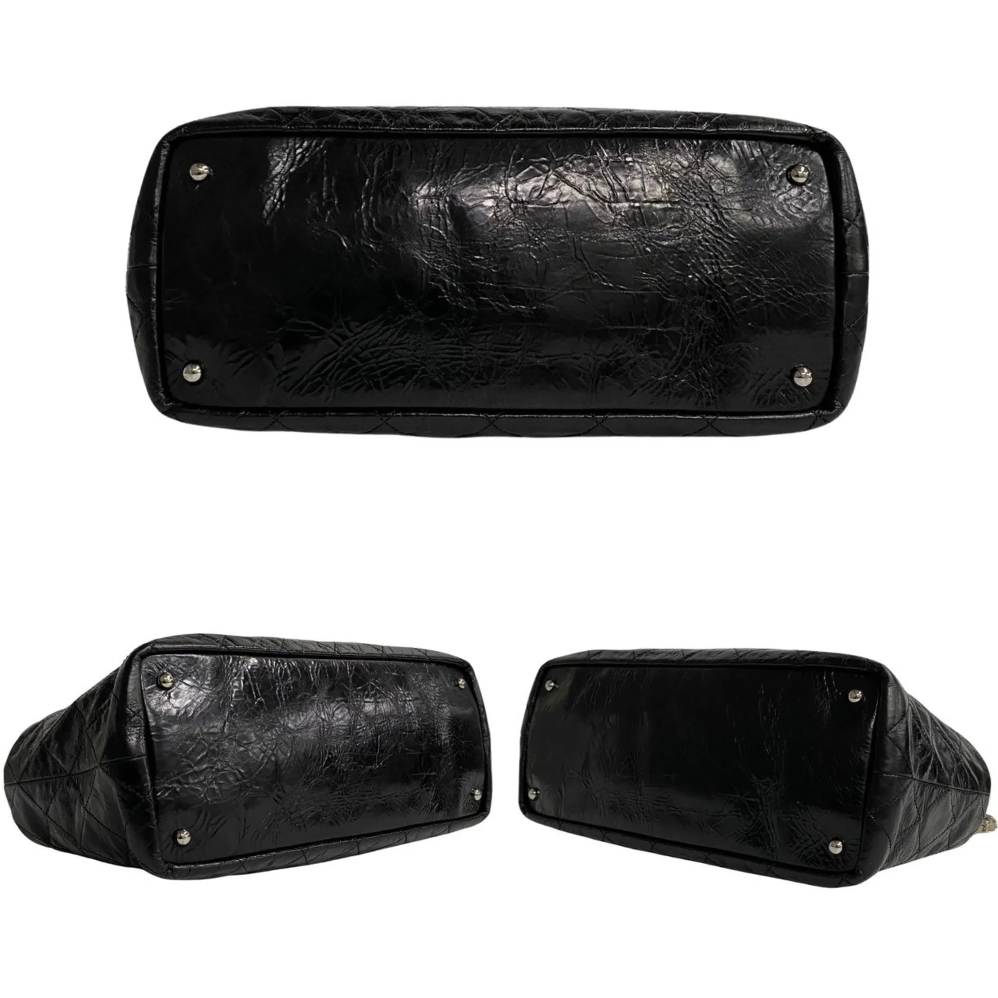 Pre-Owned CHANEL Chanel Matelasse Patent Leather 2way Handbag Chain Shoulder Bag Black 20309 (Good)