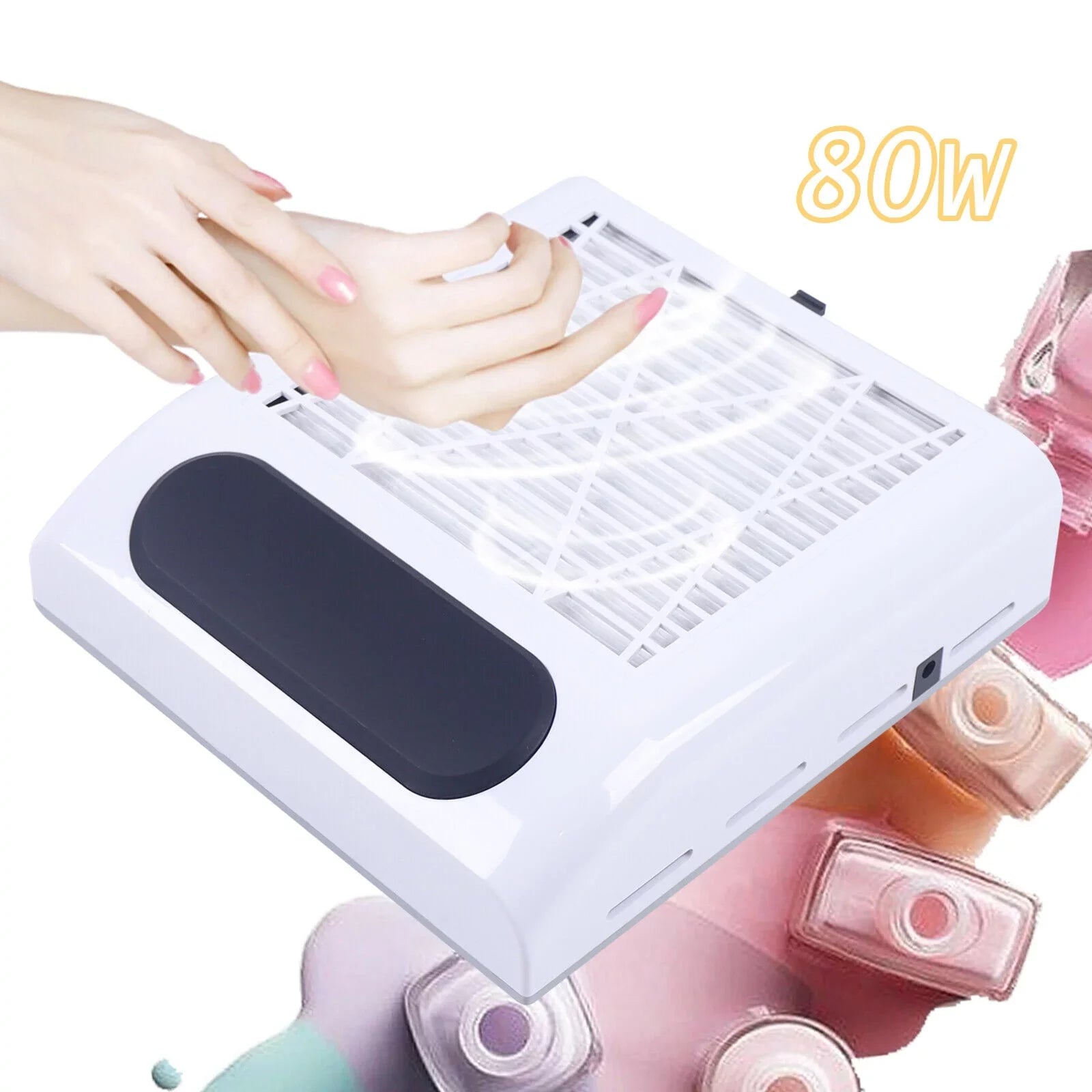 Salon Nail Dust Suction Fan Collector Manicure Vacuum Cleaner Professional Tool with Filter Comfortable Handrest Low Noise Easy Operation