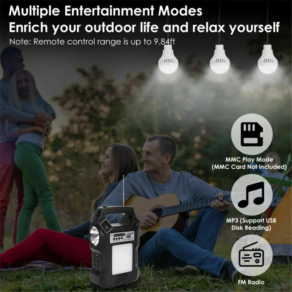 "Portable Power Station,Solar Generator with Solar Panel, Flashlights, Camp Lamps, Dual Way To Charge Power Station, Digital LED display,for Outdoor Camping,Home Emergency Power Supply, Fishing"