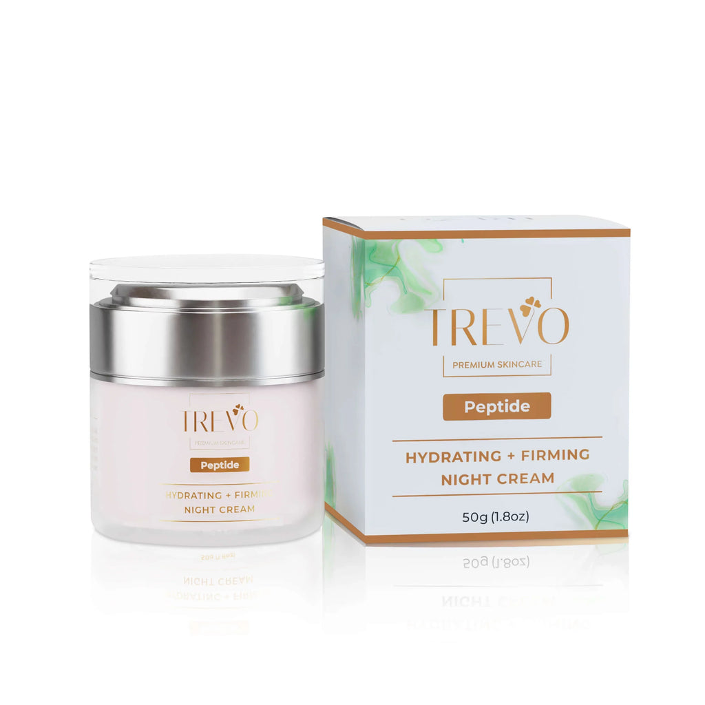 Trevo Peptide Hydrating + Firming Night Cream, Advance Anti Aging & Skin Firming Moisturizer With Natural Peptides, Retinol & Niacinamide (Vitamin B3), Reduce Fine Lines, Anti Inflammation, 50g/1.8oz